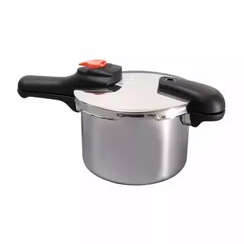 Скороварка Pearl Metal One Hand IH совместимая с нержавеющей сталью с переключением давления, рецепт включен Saving Cook 4.5L H-5436 серебряный