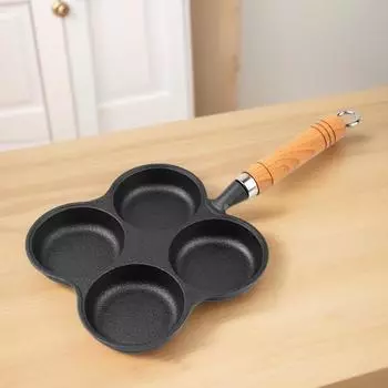 Сковорода для жарки яиц из чугуна на четыре чашки с антипригарным покрытием для завтрака, подходит для газовых и индукционных плит United States