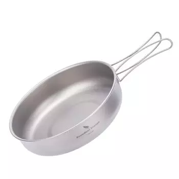 Сковорода iBasingo Titanium со складной ручкой, сверхлегкая, диаметром 180 мм, походная посуда, кухонная утварь с сумкой для хранения A-Ti2063C
