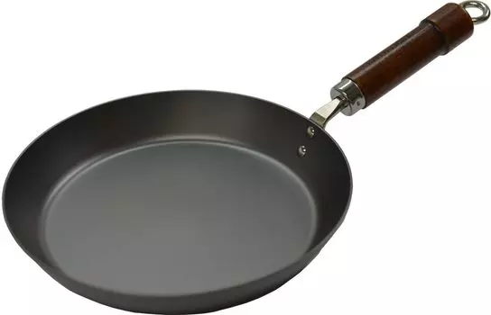 Сковорода River Light Goku Japan Urushi из железа с толстой пластиной, 24 см, азотирование нитридом железа, совместимо с IH, устойчиво к ржавчине, сделано в Японии KU2324 чёрный