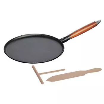 Сковорода Staub Pan Black IH совместимая японская сковорода Crepe 28 см [Авторизованный продукт] 40509-525 чёрный