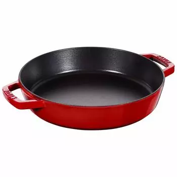 Сковорода Staub с ручкой Cherry Skillet для обеих рук, литая эмаль IH, японская сковорода с двойной ручкой Double 26 см [Авторизованный продукт] вишня
