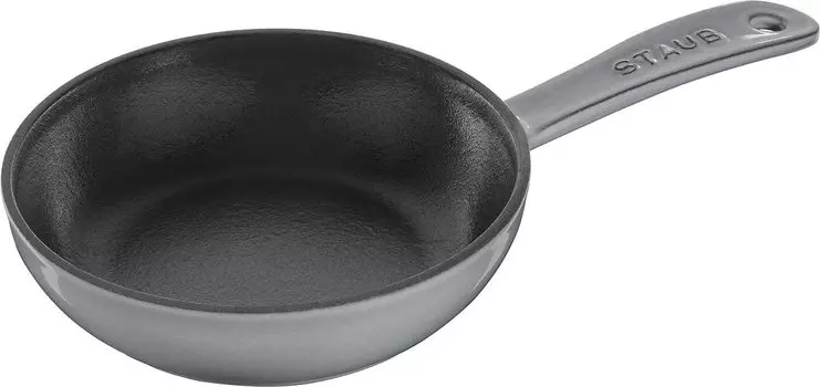 Сковорода Staub серая эмалированная чугунная совместимая с японской сковородой IH Skillet 16cm [Авторизованный продукт] 40501-145 серый