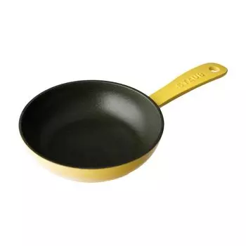 Сковорода staub Skillet Citron 16 см , эмалированная, чугунная, совместимая с IH [Авторизованный японский продукт с серийным номером] Skillet Citron Z1029-936