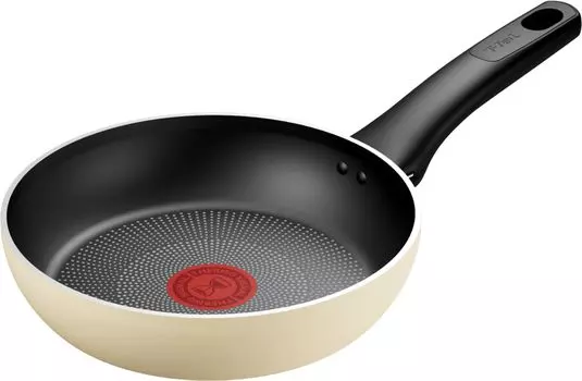 Сковорода T-fal 20 см IH Gas Fire Compatible, вещества, такие как PFOA, IH Titanium Excellence Vanilla Beige Frying Pan Beige G18202