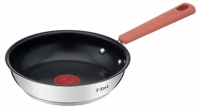Сковорода Tefal 20 см IH Gas Fire Не содержит вредных веществ, таких как и IH Нержавеющая сталь для жарки Нержавеющая сталь G72902 Совместимая, PFOA, антипригарное покрытие серебряный