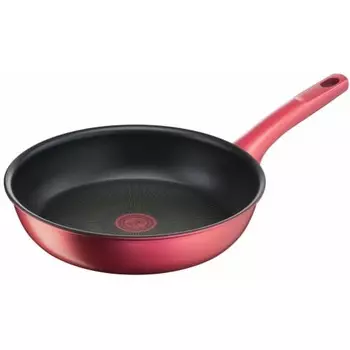Сковорода Tefal 26 см IH совместима с газовой плитой, не содержит вредных веществ, таких как PFOA, антипригарное покрытие и долговечная IH Rouge Unlimited Frying Pan красного цвета