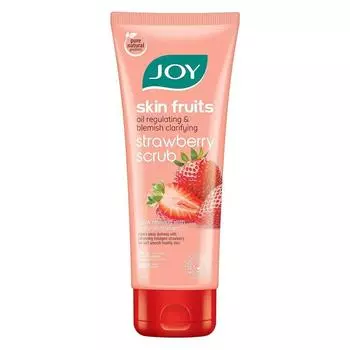 Скраб для лица Joy Skin Fruits Oil, регулирующий и очищающий кожу от пятен, клубника, 200 мл