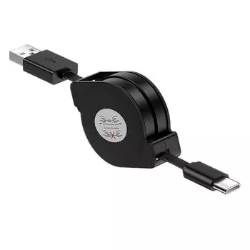 Скручивающийся кабель для зарядки, быстрая зарядка, кабель USB-A - USB-C, совместимый с iPoto QC3.0, 2,4 А, тип C, iPhone 15 Pro Max/Galaxy, iPad Pro/Air, MacBook