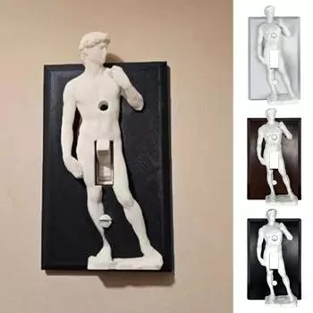Скульптура человека настенная розетка 3D боди-арт одиночный тумблер выключатель света пластина чёрный