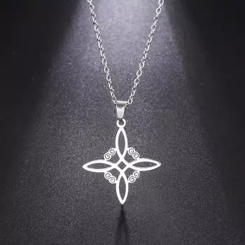 Skyrim Wicca Witchcraft Witch Knot ожерелье из нержавеющей стали колье ожерелья винтажный амулет сверхъестественное ювелирное изделие подарок для женщин