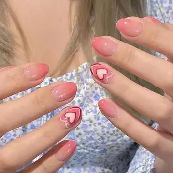 Сладкая любовь градиент персиковый нейл-арт накладные ногти 13246 Sweet Love (Glue Type)
