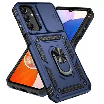 Слайд-объектив для камеры военного класса, бронированный чехол для Samsung Galaxy A15 A25 A35 A55 5G, держатель для телефона, кольцо-подставка, чехол For Samsung A15 5G чёрный
