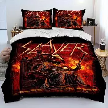 Slayer Heavy Metal Band Music Одеяло Постельное белье, пододеяльник Постельный комплект Одеяло Чехол Наволочка, King Queen Size Постельное белье Детский EU Twin 135x200cm