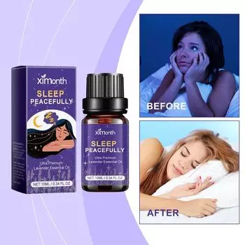 Sleep EssentialOil Лаванда, ароматерапия при бессоннице Смесь эфирных масел для сна для спокойной ночи релаксации, 10 мл