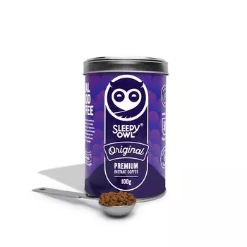 Sleepy Owl Оригинальный растворимый кофе премиум-класса | 100% арабика | Технология микроземли | Готов за секунды | Делает 50 чашек | 100г