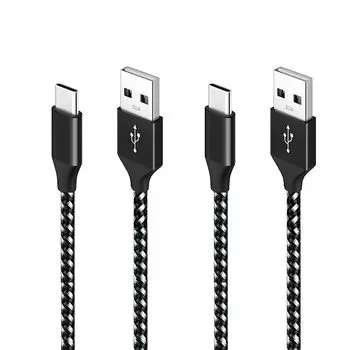 SLEIJAOOE USB-кабель типа C 1 м (набор из 2) PS5 зарядка контроллера Switch шнур для зарядки QC3.0 быстрая зарядка высокоскоростная передача данных USB для