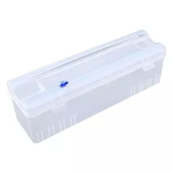Slide Cutter Kitchen Tool Cling Film Cutter Plastic Wrap Dispenser Storage Holder Wrap Storage Box