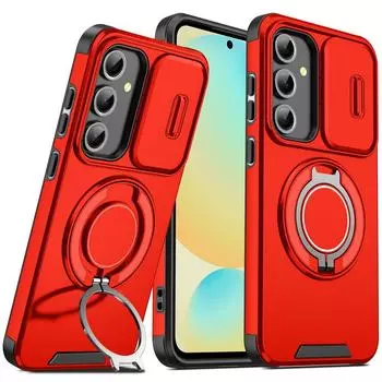 Sliding Camera Protects Phone Case for Samsung S25 + S25 Galaxy S24 Ultra S23 FE S22 Plus S21 S20 FE Metal Bracket Rugged Cover Galaxy S24 FE