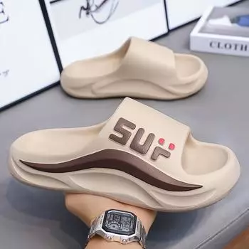 Slippers for Men Sandals Wear-resistant Shoes for Men Soft and Comfortable Waterproof Bathroom Slippers Indoor and Outdoor New 4041 чёрный