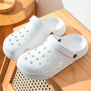 Slippers For Women 2024 Summer sandbeach Waterproof Eva Soft Beach Sandals Outdoor Woman Non-slip Thick Bottom Garden Shoes 36-37 бежевый