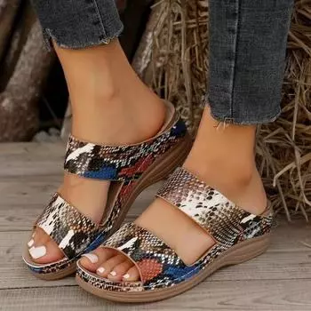 Slippers for Women Summer Non-slip 2024 High Quality New Outdoors Casual Comfortable Women s Wedges Slippers Large Size 36