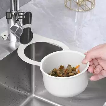 Сливная корзина для кухонной раковины Swan Drain Rack Универсальная простая установка Многофункциональная кухонная треугольная мойка Фильтр для сливной корзины Swan Drain Rack чёрный