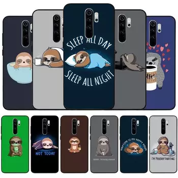 sloth black Silicone Phone Case For Redmi note 8 7 Pro S 8T for redmi 9 7A Cover Shell Redmi 4A