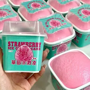 Slow Rebound Bread Squeeze Toy Soft Ice Cream Slow Rebound Toy Desktop Decoration strawberry
