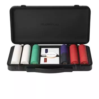SLOWPLAY Godel Ceramic Poker Chip Set for Texas 300 chips номиналом 39 мм с прочным поликарбонатным футляром немецкого производства для игры в покер Hold em, [с