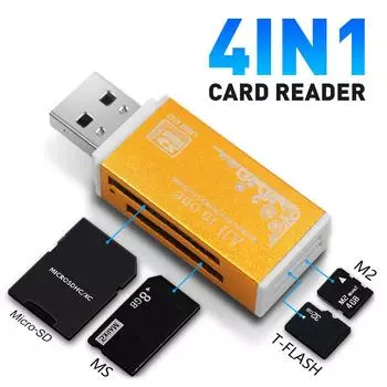 SM-PE Memory 2 Micro-SD/TF/CT/MS/SDHC/MMC USB-адаптер многофункционального устройства чтения карт красный