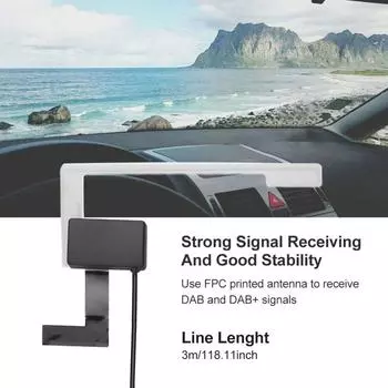 SMA/SMB разъем DAB/DAB+ Enhance Devices Автомобильная радиоантенна Антенна для крепления на лобовое стекло Усилитель сигнала для Pioneer Kenwood JVC Sony