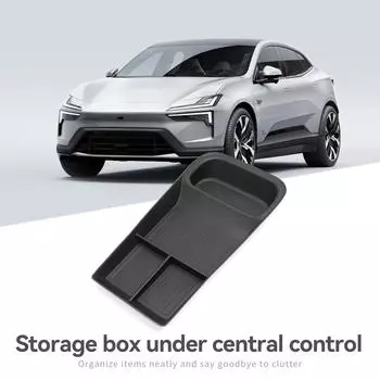 SMABEE for Polestar 4 2024 2024 Car Central Storage Box Center Console Lower layer Tray Organizer Accessories Tidying BLACK