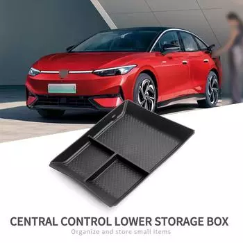 SMABEE for VW ID.7 ID7 Center Console Storage Box Car Central Lower layer Tray Organizer Accessories Tidying TPE