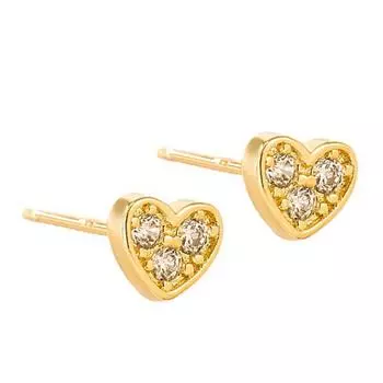 Small and Exquisite Peach Heart Stud Earring Korean Style Simple Heart-Shaped Ear Bone Stud Fresh Girl Earrings