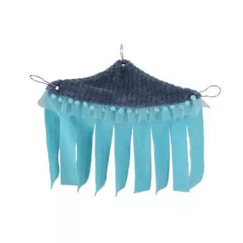 Small Animal Hamster Tent Guinea Pig Hideout with Tassels for Guinea Pig Chinchilla Ferret Squirrel синий