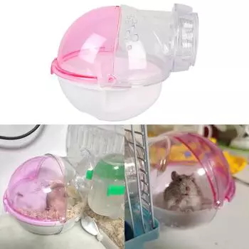 Small Animals Toilet For Hamster Mouse Bathroom Cage Box Pet Hamster Small Animal Bath Sand Room Pet Supplies розовый