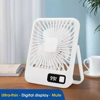 Small Desk Foldable Fan 7H Timing USB Portable Quiet Table Fan Rechargeable Strong Airflow Cooling Fan 5 Speeds Powerful Wind розовый