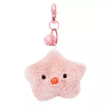 Small Dog/Pig Plush Star Keyring Stuffed Five-Pointed Star Keychain Mini Animal Doll Key Chain Bag Charm Gift for Girl B
