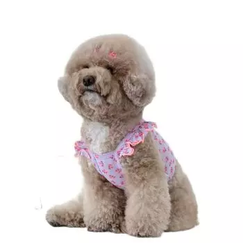 Small Floral Pattern Frill Small Dog Pet Wear for Walking Outings Camisole, Cute, Clothes, Clothes, (S, Purple)