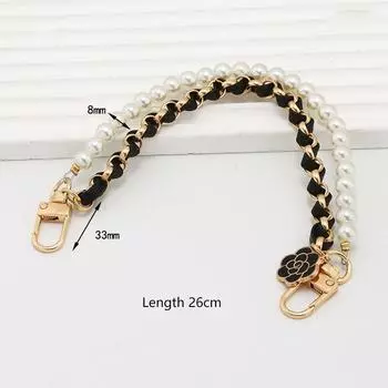 Small Fragrant Wind Mobile Phone Chain Pendant Pearl Chain Through Leather Mobile Phone Pendant чёрный