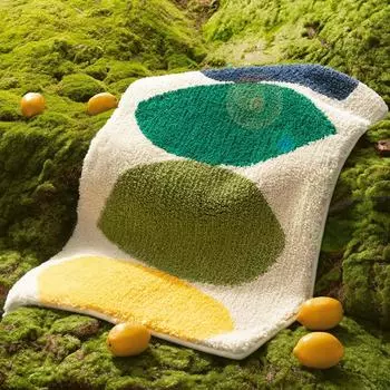 Small Fresh Home Bathroom Floor Mat Strong Water Absorption and Non-slip Mat Quick-drying Flocking Foot Mat 45*65cm