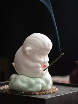 Small Incense Burner Household Handmade Ceramic Creative Cute Animal Shape Aromatherapy Line Plug Tea Ceremony DesktopDecoration