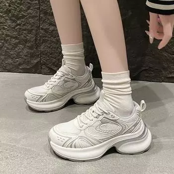 ~ Small man shows height mesh dad shoes women s spring thick-soled versatile breathable casual women s shoes 35