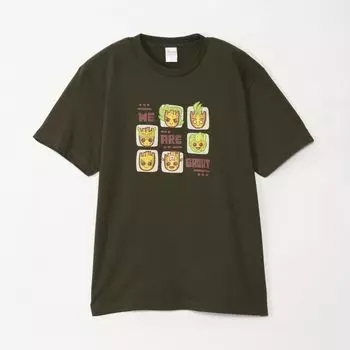 Small Planet Marvel Groot Face L Size Army Green T-Shirt We re
