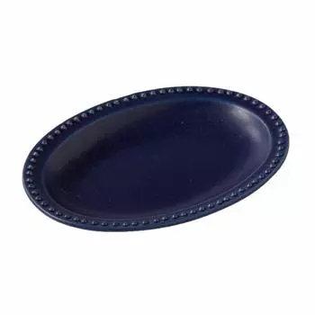 Small plate Japanese tableware rim dot plate mini cobalt Mino ware made in Japan 30316