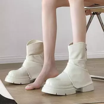 Small short boots women s new new muffin thick sole heightening winter women s shoes retro boots Martin boots 35