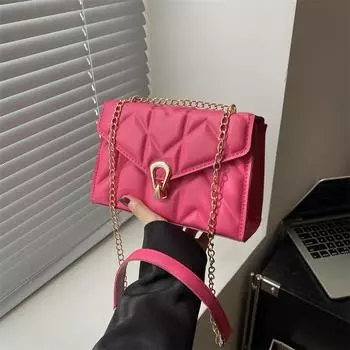 Small square bag women s 2024 new trend diamond chain underarm shoulder bag fashionable versatile messenger bag чёрный