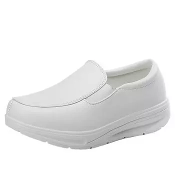 Small white shoes women s spring and autumn new sports leisure soft single shoes work nurse flat non-slip women s shoes 35