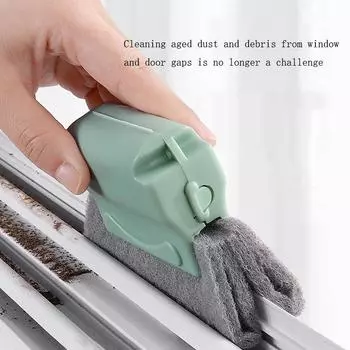 Small Window Groove Cleaning Brush Tool Door Window Sill Track Cleaner Lightweight Durable Stainless Steel Material Conventional